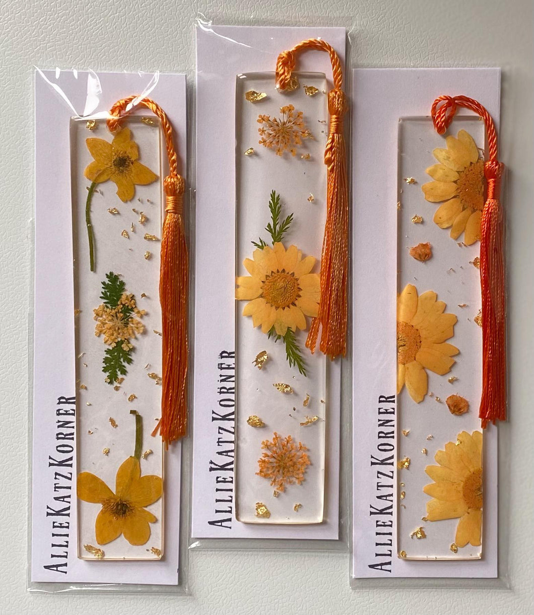 Floral Resin Bookmarks ~ Autumn