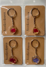 Load image into Gallery viewer, Floral Resin Keychains ~ Petals with Gold Foil
